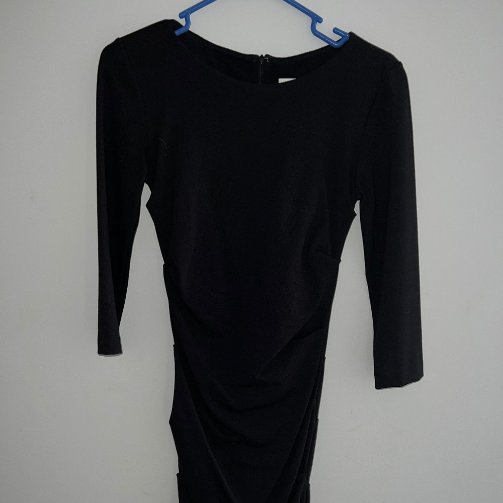 Nicole Miller long sleeve black dress size p
